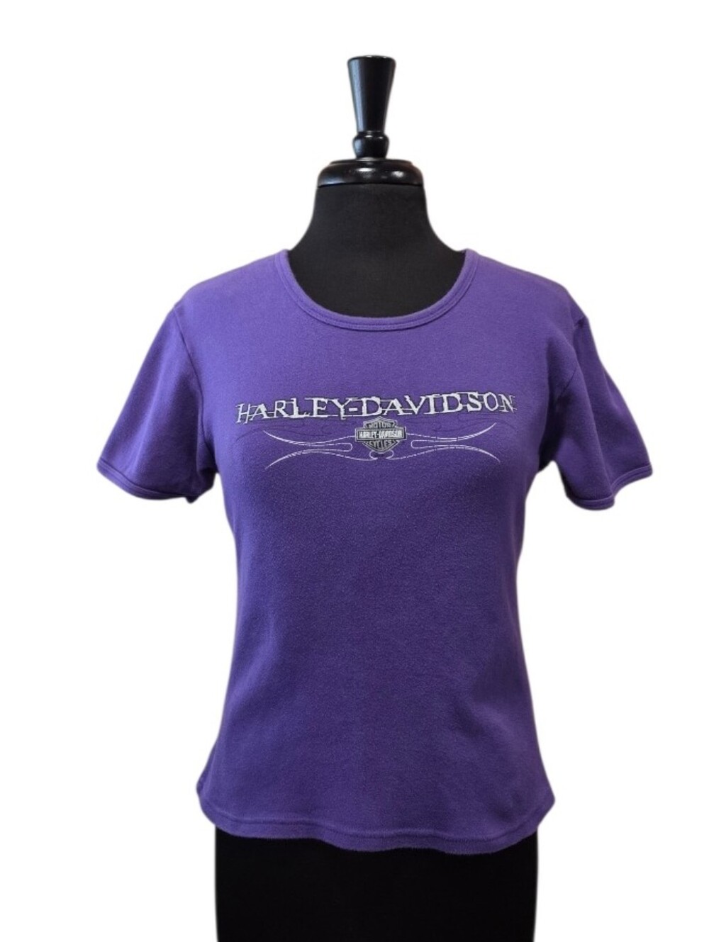 Harley-Davidson Vintage Y2K Flames Women's Purple Logo Tee 2005